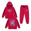 Kids' Long Sleeve Loose Pullover Letter Print Drawstring Hooded Sweatshirt Set
