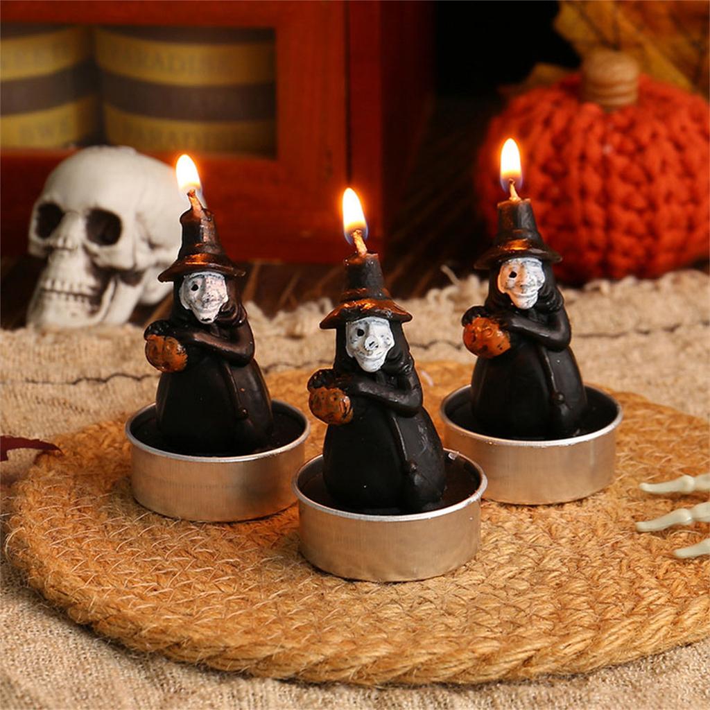 Halloween Candle Decorations Festival Party Layout Funny Pumpkins Skulls Small Candle Photo Props Candle
