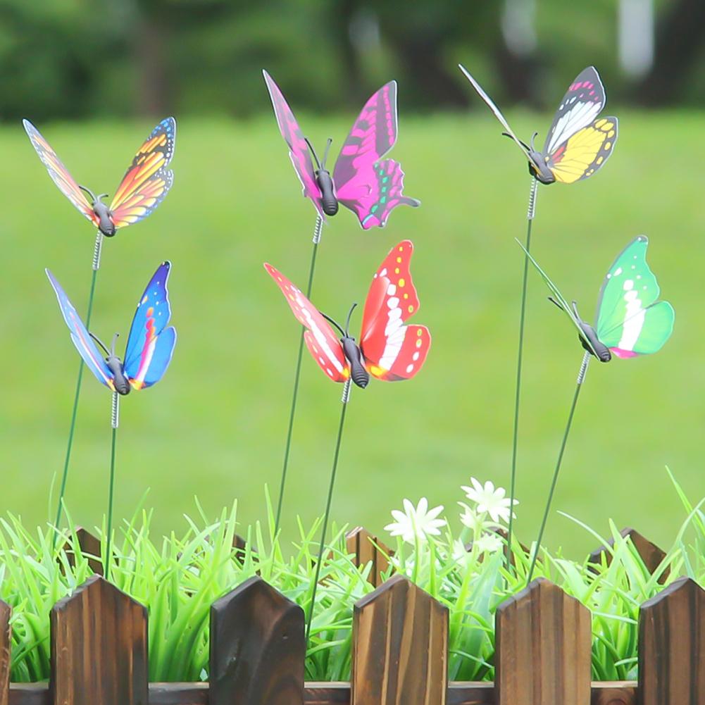 12Pcs Simulated Butterfly Stakes Garden Waterproof Butterfly Ornaments Indoor Outdoor Yard Patio Plant Pot Flower Bed