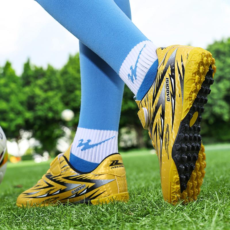 Gutter/Barn Gummi Sklisikre Korte Pigger Borrelås Snøring Kunstgress Fotballsko for Gutter
