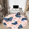 1pc Butterfly Floral Office Round Area Rug, Indoor Mat Suitable For Office, Under Office Chairs Bedroom Living Room Home Decor, Room Deco