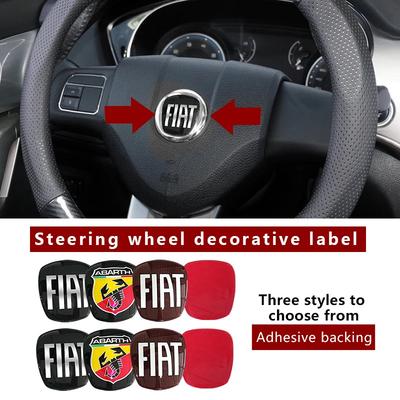 1pcs 3D 44mm Acrylic Steer Wheel Emblem Sticker Car Steering Wheel Sticker Car Interior Emblem Car Accessories For FIAT Abarth