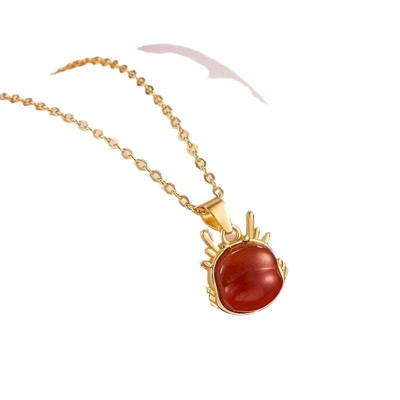 New Fuyun Dragon Necklace for Women's Niche Design National Trend Light Luxury Pendant for Girlfriend's Birthday