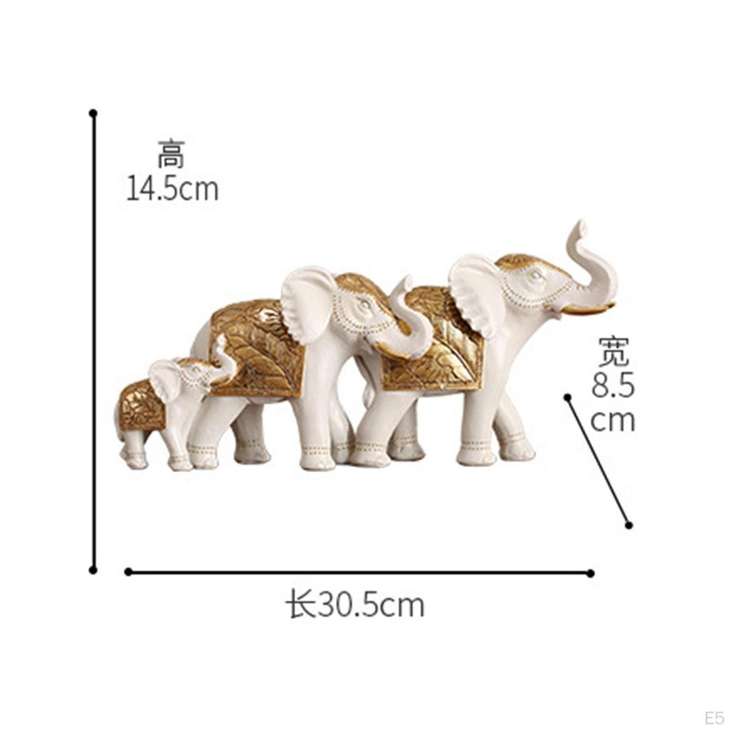 Creative Elephant Statue, Collectible Figurine Artwork Ornament Decorative Animal Sculpture for Desk