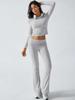 AYJ24T888 Women's Fashion Slim Fit Solid Color Tracksuit - Short Sleeve, Long Pants, Spring/Summer Collection
