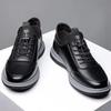 Fashion Men's Business Leather Sneakers Autumn Waterproof Round Toe Casual Shoes Platform Trainers Zapatillas Deportivas Hombre