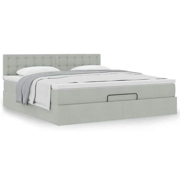 Maison Exclusive - Cadre de lit ottoman avec matelas gris clair 160x200 cm velours