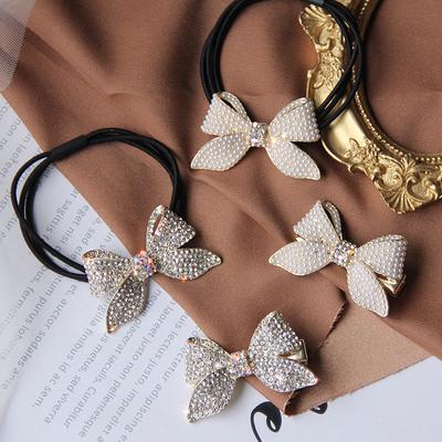 Korean Rhinestone Elegant Scrunchies Women Girls Elastic Hair Rubber Band Accessories Tie Hair Ring Rope Headdress