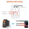 LED Light Bar Waterproof Rocker Switch Toggle On-Off 12V 24V 5Pin SPST Orange Backlit, with Jumper Wires Set Compatible for Polaris RZR Can-Am Car