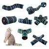 Fun Polyester+Steel Wire Cat Tunnel Tube Breathable Foldable Cat Nest Blue Training Interactive Cat Maze Tunnel Rabbit