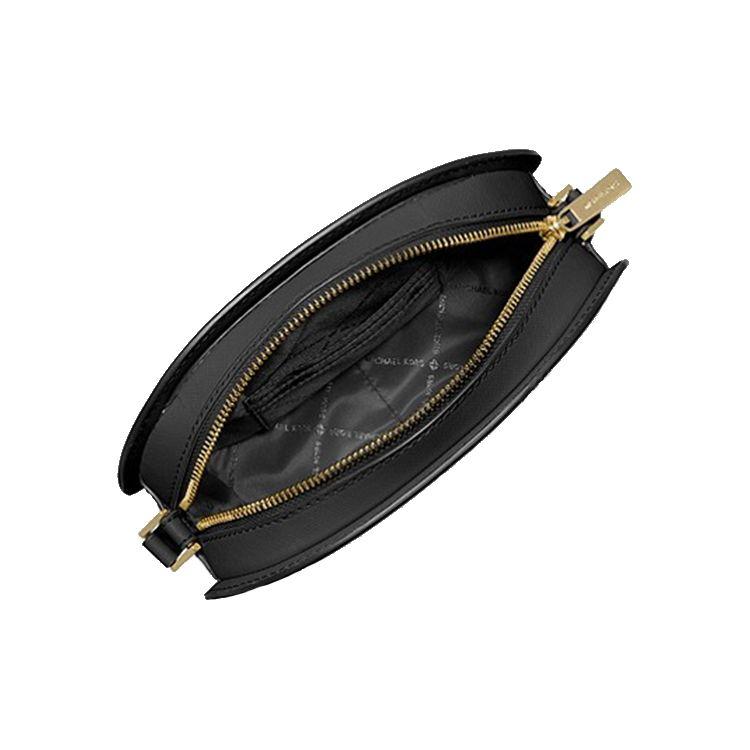 Michael Kors MK Jet Set Travel Solid Logo Round Camera Bag Unisex Shoulder Bag Black 35T1GTVC6L-BLACK