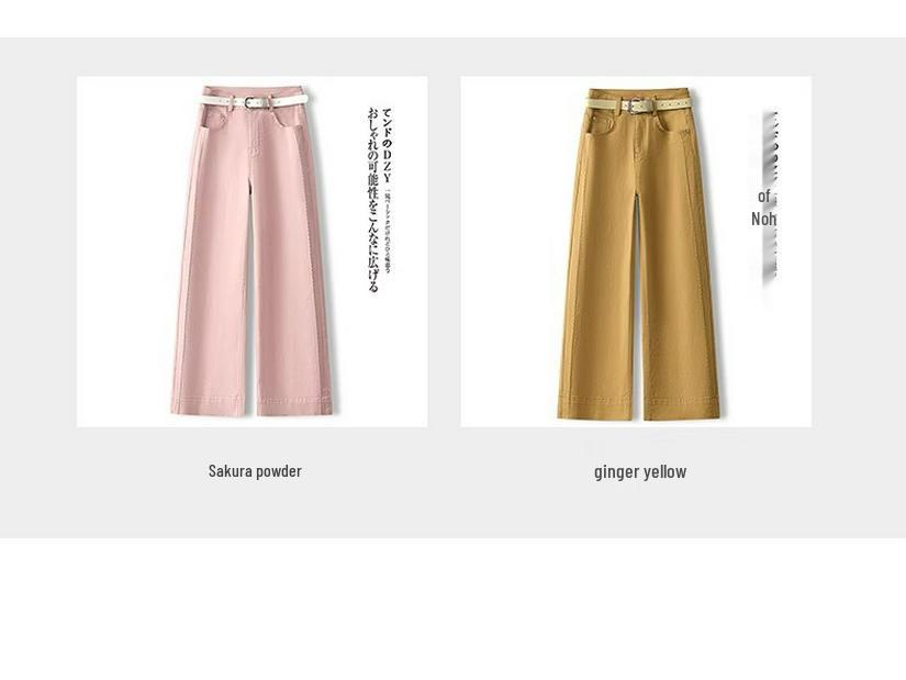 Dámské růžové džínové kalhoty se širokými nohavicemi: Drobná postava, rovné nohavice, móda jaro/podzim 2025