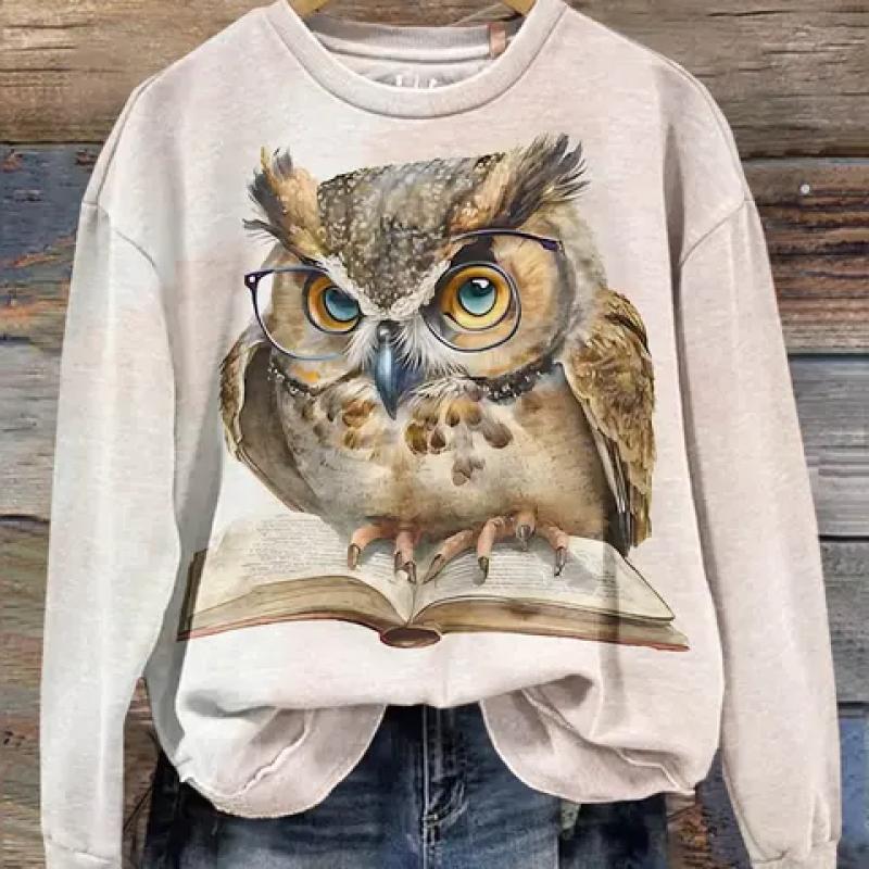 Stripet katt hettegenser for kvinner Mote O-hals genser Topp Uformell Streetwear Dame Genser Hip-Hop Dame Genser Klær