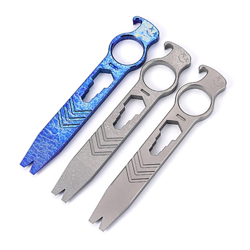 Titanium Alloy Crowbars Outdoor Pry Bar Multifunctional Every Day Carry Wrench Outdoor Camping Tools with Bottle Opener