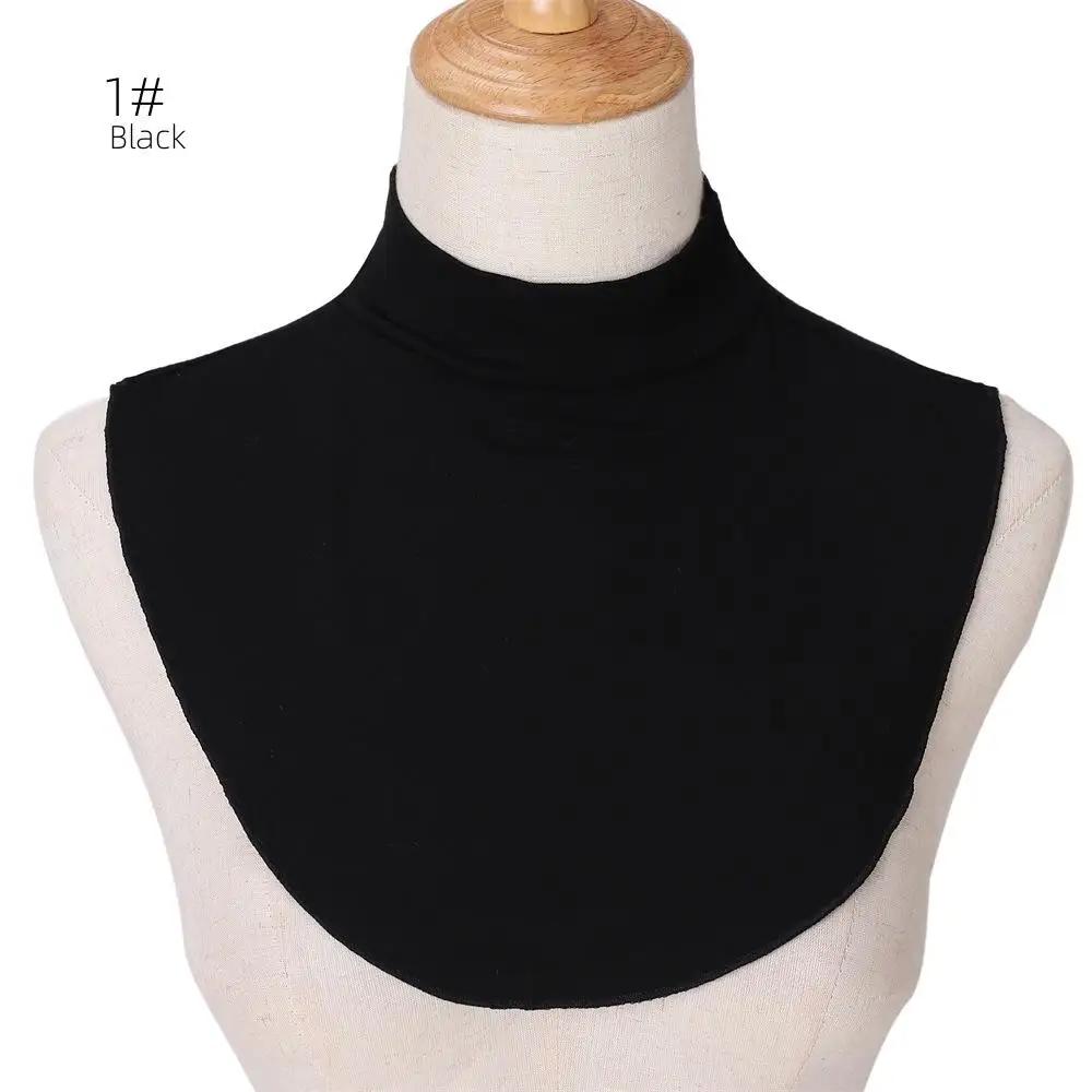 Muslim Hijab Neck Cover Fake Collar Turtleneck Neck for Women False Shirts Collar Cotton Jersey Plain Modal Turtleneck