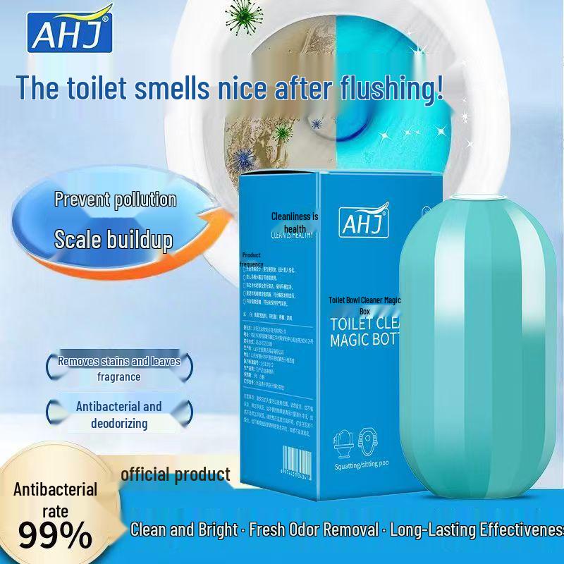 

AHJ Blue Bubble Toilet Cleaner & Deodorizer - Removes Odor & Stains No