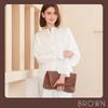 Nafka Women's Genuine Himeji Leather Tote Bag, Simple Design, Thin Gusset, 3-Way, CrossbodyClutch Bag, Made In Japan [NFK-72105] (Brown)