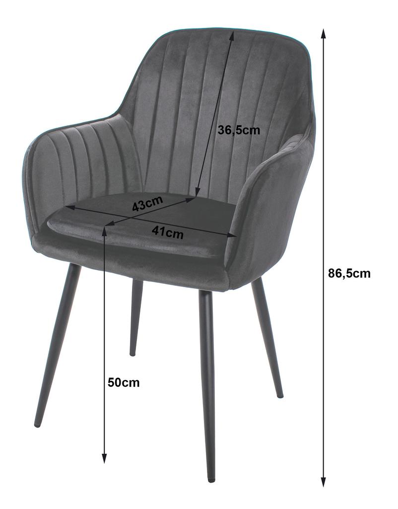 LUGO chair - black velvet / black legs x 1