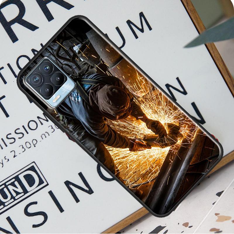 Welder Welding Metal Worker Case For Realme C21 C11 C15 GT Neo2 Master 8 Pro 8i OnePlus 9 Pro 8T 9R Nord2 Coque Cover