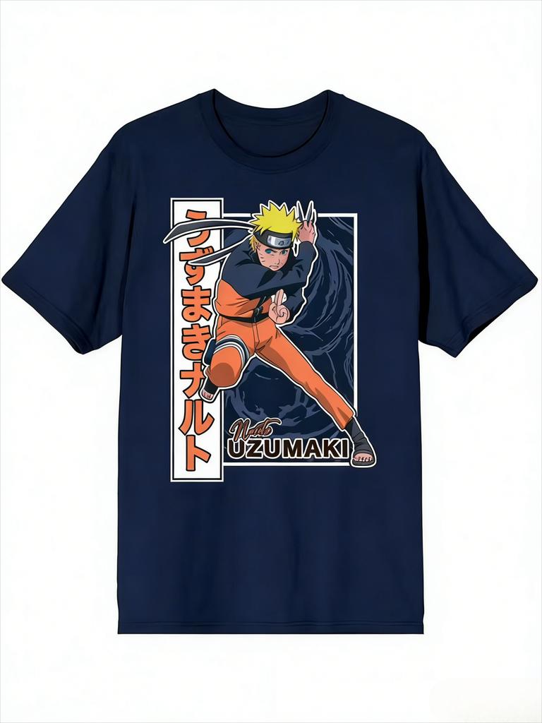 Naruto Uzumaki TShirt Men Summer Naruto Shippuden Anime Ninja Kunai Graphic Short Sleeve Oversized Streetwear Fan Tee