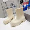 Nuovi stivali da pioggia Stivali da donna Stivaletti slip-on Scarpe corte con plateau alla moda Stivali impermeabili antiscivolo per stivaletti da pioggia da donna