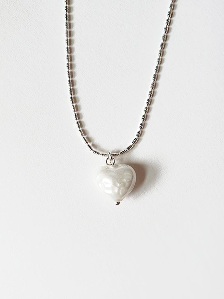 Sosoo Heart Pearl String Chain Necklace