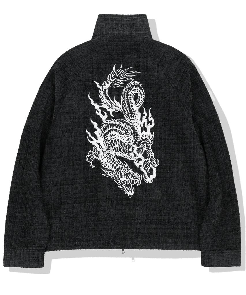 Not4Nerd Eastern Dragon Tweed Track Jacket - Black