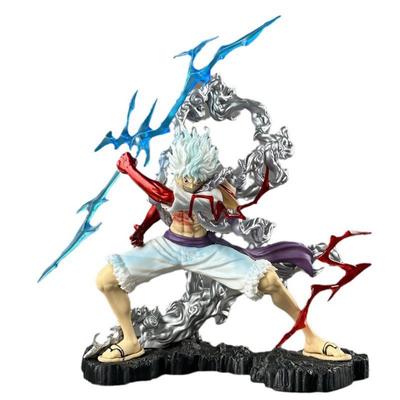 Anime Figure Gear 5 Thunderbolt Nika Luffy Toy Model Statue Collection Desktop Decoration