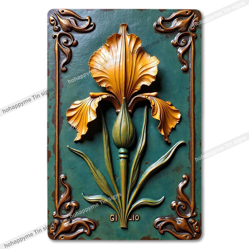 Retro Blumen Metallblechschilder Heimdekoration Wandkunst Garten Bauernhaus Landhausküche Badezimmer Wohnzimmer