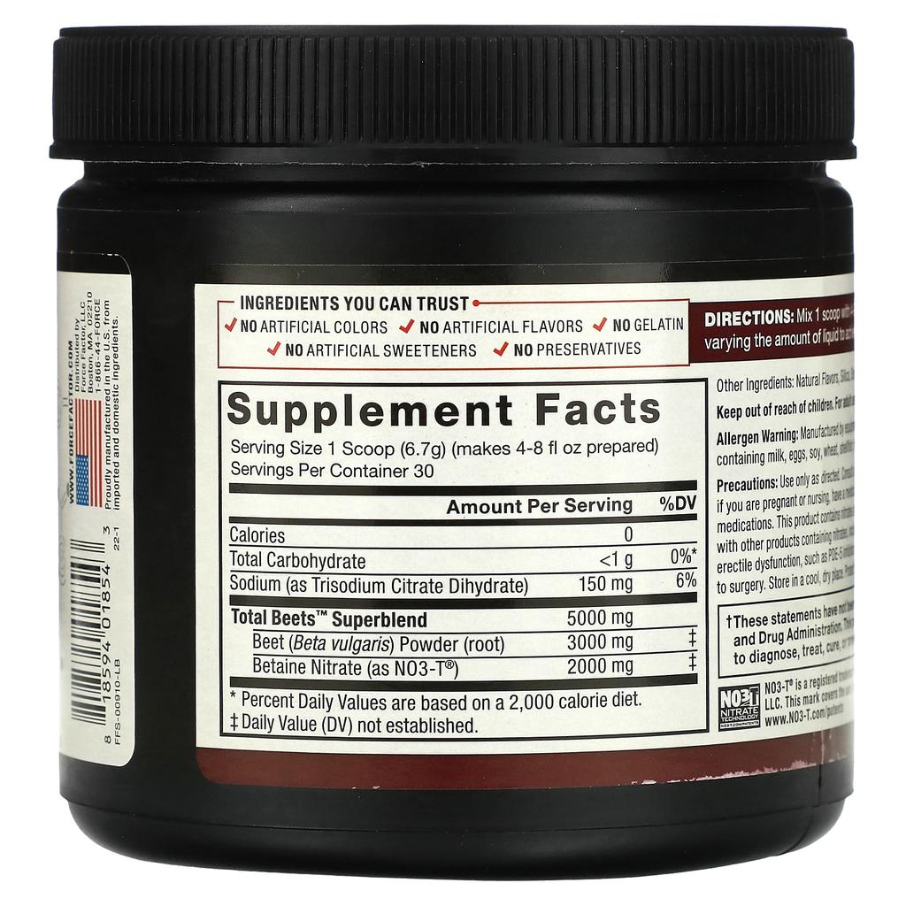 Force Factor, Total Beets, Original Drink Powder, Black Cherry Flavor, 7.1 oz (201 g)