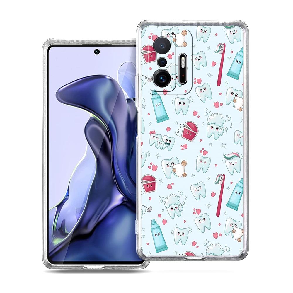 Transparent Phone Case for Xiaomi Mi 14 13 12 11 Ultra 13T 12T 11T Poco X3 NFC F3 F6 Pro Lite 5G Soft TPU Shell Dentist Tooth
