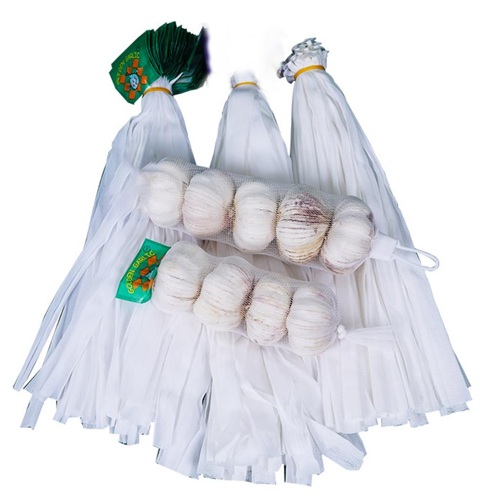 100PCS Garlic Ginger Mesh Storage Bags Breathable Mesh Ginger Garlic Onion Vegetable Drying Net Organization with Drawstring