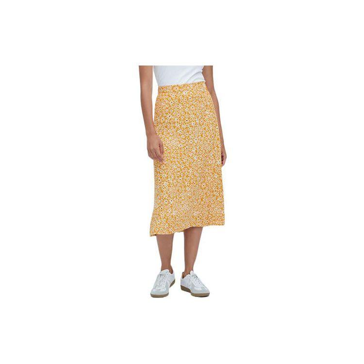 UNIQLO Floral Print Midi Skirt Women skirts Lemon-Yellow 458679-45