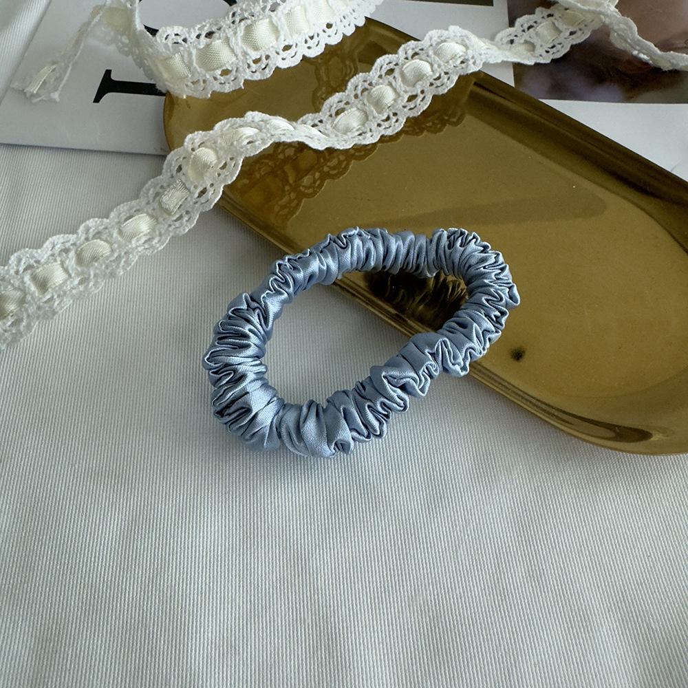 1cm Satin Scrunchies Hair Ties, Soft No-Damage Elastic Hair Bands for Women Kids
