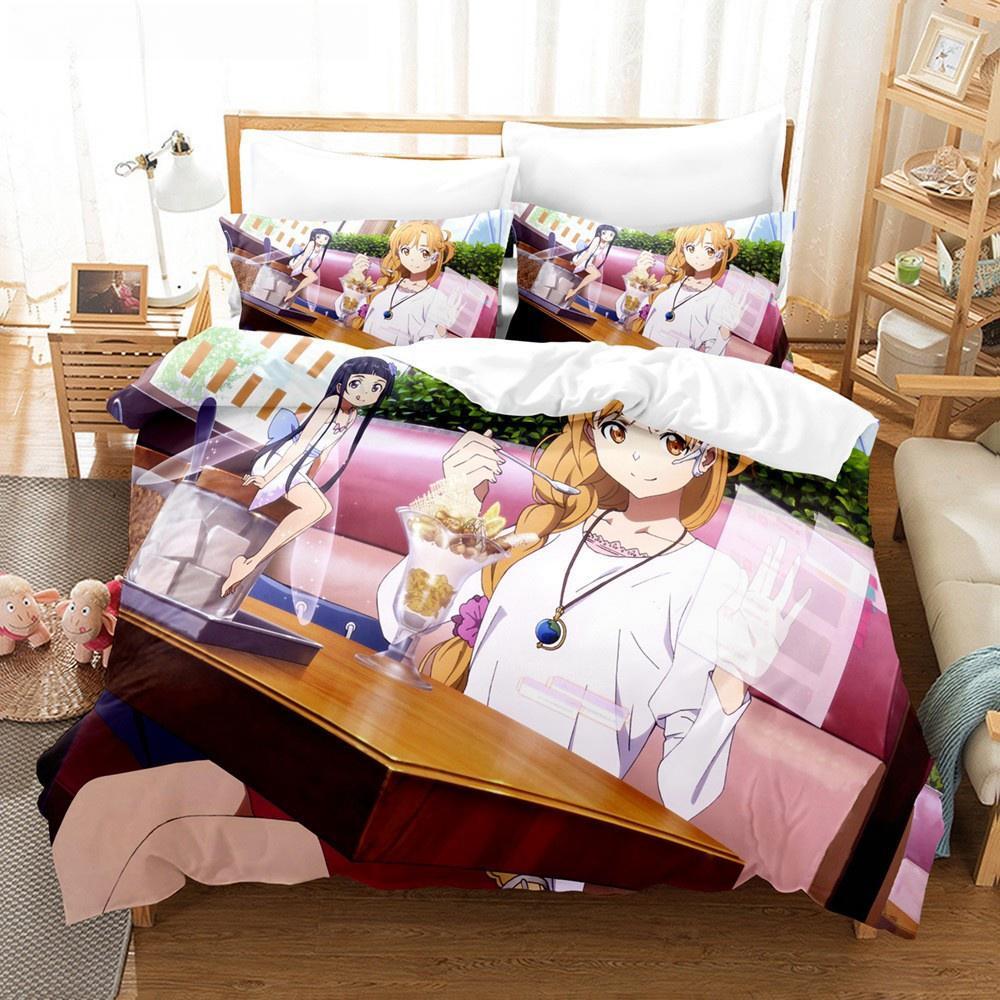 Sword Art Online Bedding Collection 3D Anime Print Polyester Quilt Cover Pillowcases Queen King For Kids Gift Anime Duvet Cover Collections
