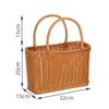 Japanese Hand Woven Picnic Basket Imitation Rattan Large Shopping Baskets Fruit Vegetable Storage Basket With Handle