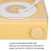 X11 Portable Retro Record Player with Built-in Receiver, 360-Degree Stereo HiFi Sound, 3 Playback Modes, and Mobile Phone Connectivity (Yellow)