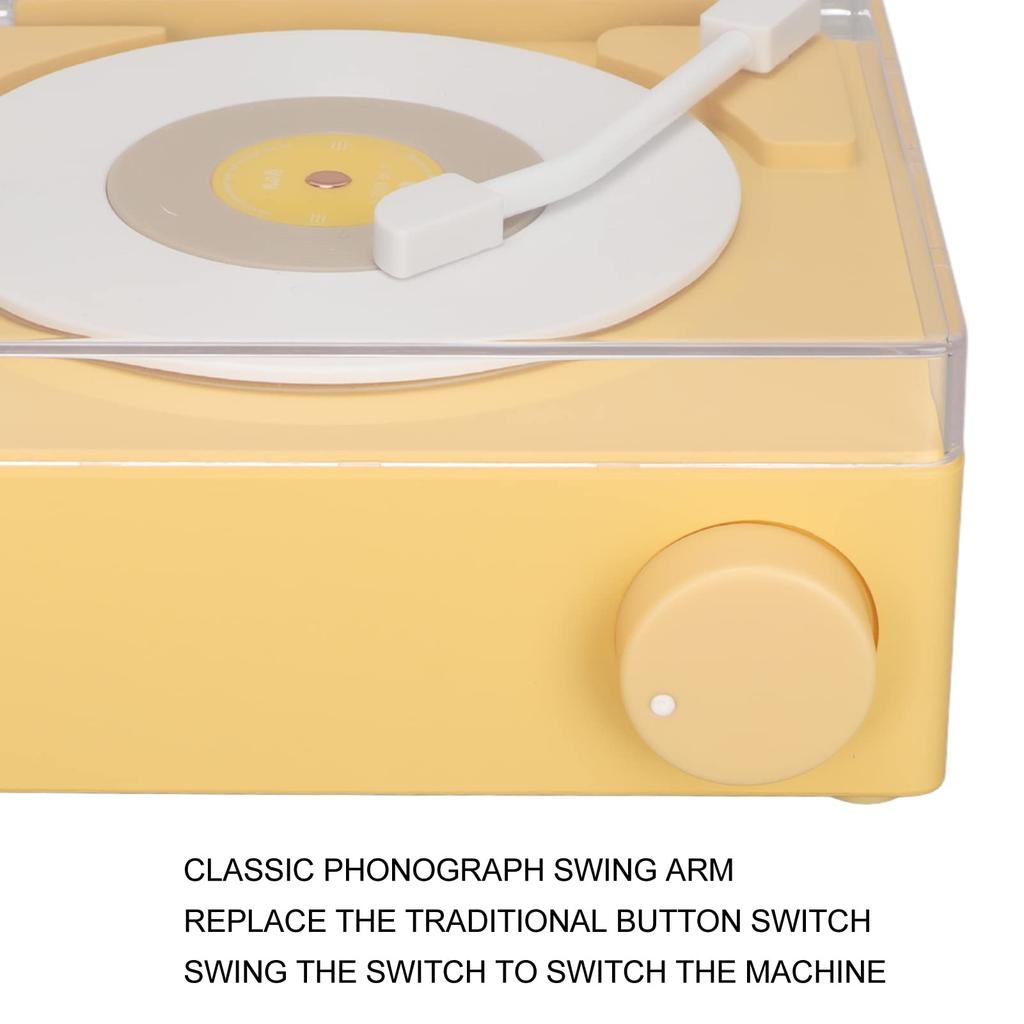 X11 Portable Retro Record Player with Built-in Receiver, 360-Degree Stereo HiFi Sound, 3 Playback Modes, and Mobile Phone Connectivity (Yellow)