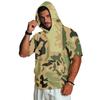 Men's Short Sleeve Hoodie Casual Retro Lightweight Camouflage Print