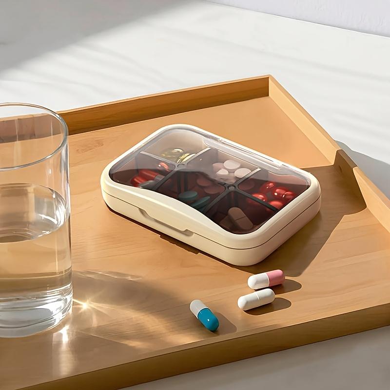 Durable 7-Day PP Plastic Pill Organizer Weekly Medicine Case with 6 Compartments Portable & Easy to Use Food Contact Material