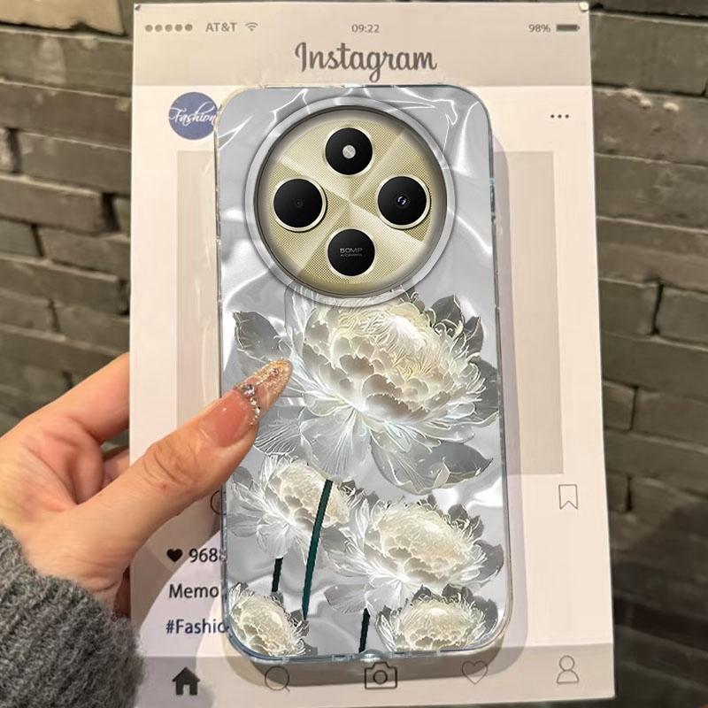 Bamboo Leaf Flower Women Girls Water Texture Case For Xiaomi Poco X3pro X5 M6 X6 X3 NFC M5s M6 Pro C75 C61 Bumper Fundas Cover