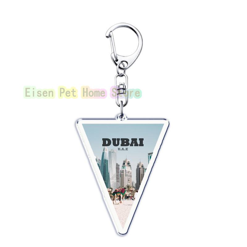 Classic Dubai City Travel Keychains Dxb Airport Tickets Key Chain Ring for Bag Hero Pendant Keyring Jewelry Fans Gifts