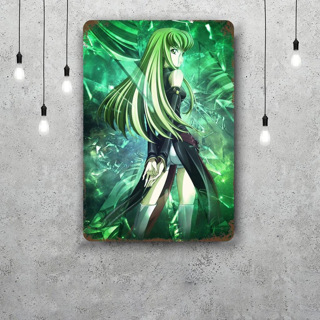 Code Geass Anime Vintage Metal Tin Signs Posters Decor Retro Metal Plaque Wall Art Decor for Garage Bar