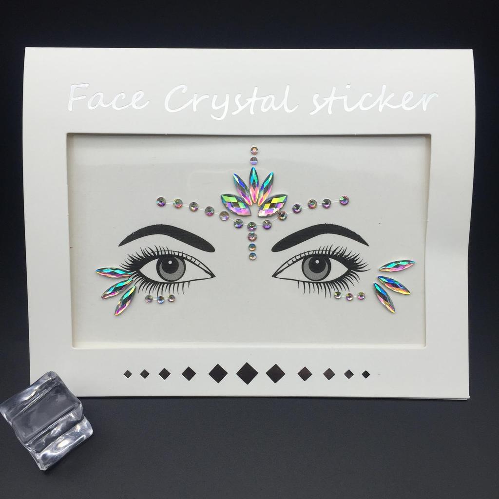 Crystal Tattoo Sticker Glitter Eyeliner Eyebrow Makeup Face Eyes Diamond Temporary Tattoo Rock Rhinestone 3D Eyeliner Stickers