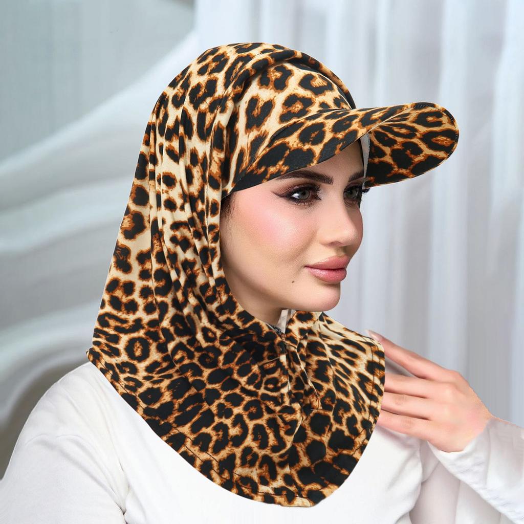 Islamic Hijab Baseball Cap for Woman Abayas Jersey Scarf Neck Cover Muslim Women Turban Instant Head Wrap Solid Color Hat