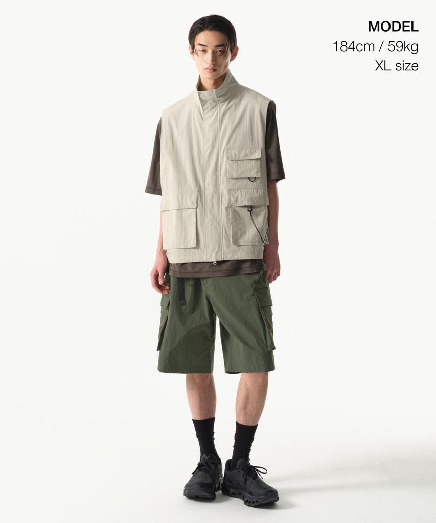 Musinsa Standard [City Leisure] Cn Multi-Pocket Vest [Dusty Cream]