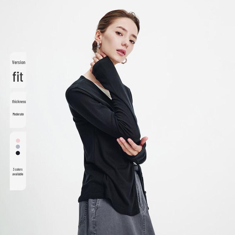 Navigare Women's Tencel Wool Blend Faux Two-Piece Knit Cardigan