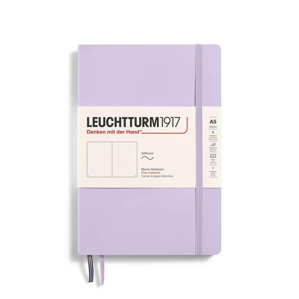 Leuchtturm A5 Plain Officially Imported Notebook, Softcover, Lilac, 365496,