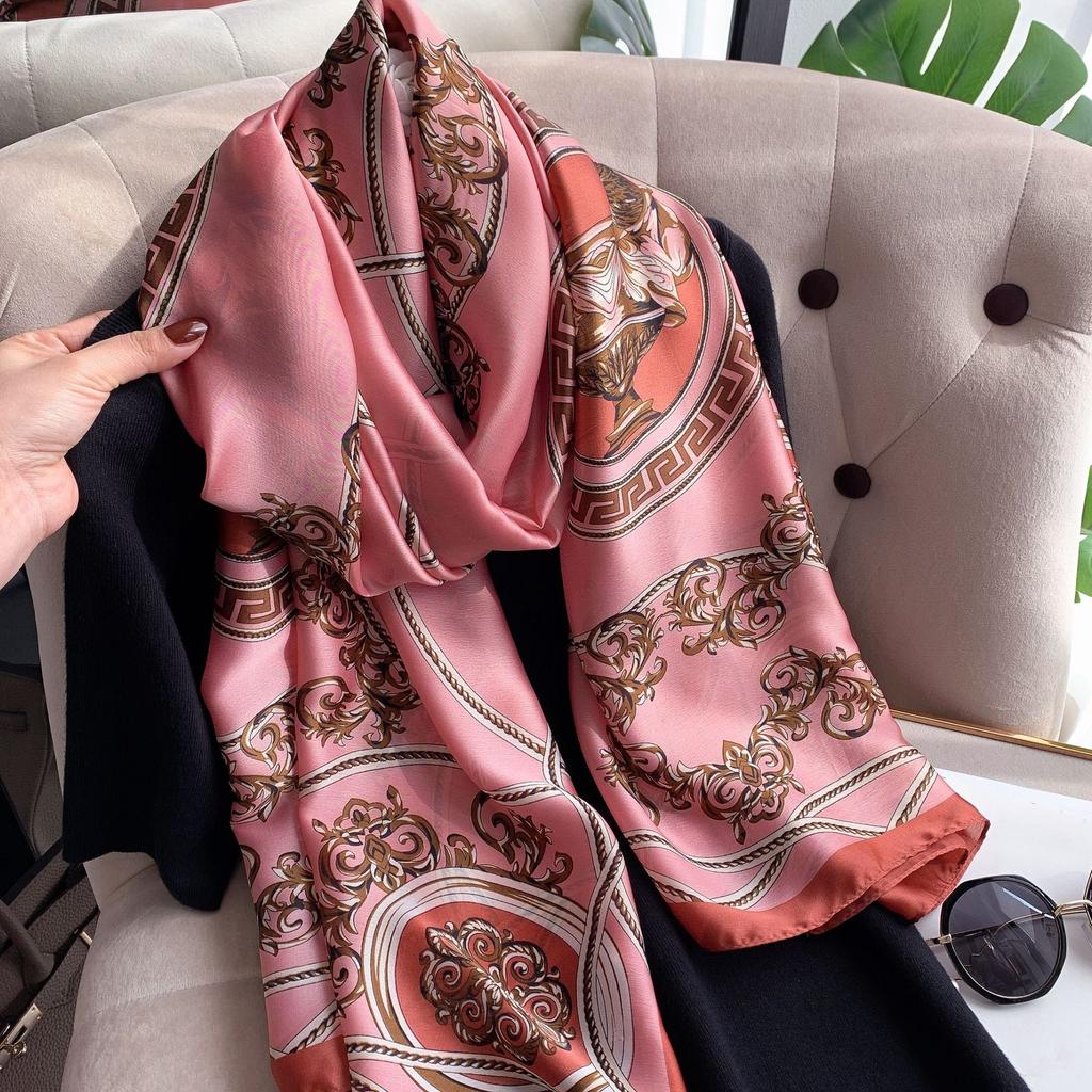 Hochwertige, luxuriöse Seidenschals, Stirnband, Schals, Halstuch für Damen, Ketten-Seidenschal, dekorativer Schal für Damen