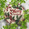 Vintage Christmas Metal Sign Candy Cane Holly Berry Decor Kitchen Wall Art Gift